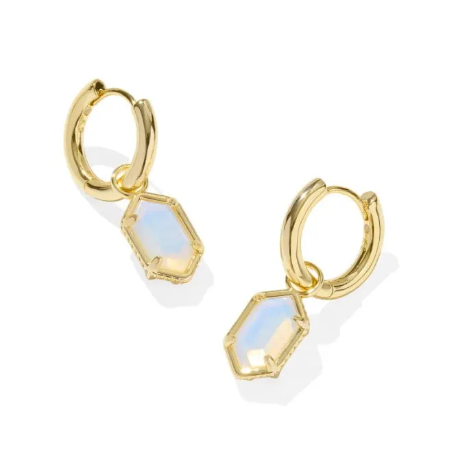 KENDRA SCOTT HALLIE HUGGIE EAR GOLD OPALITE ILLUSION 9608873056 KENDRA SCOTT Earrings