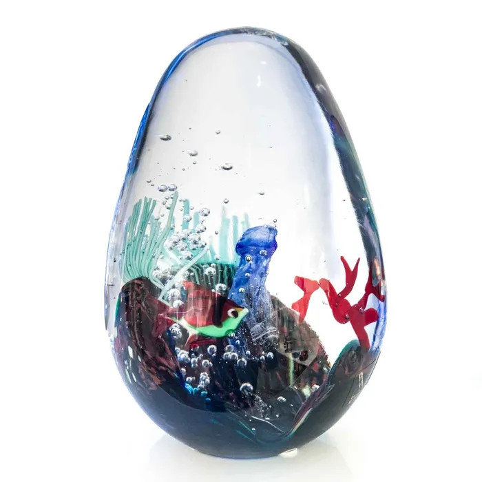 Alberto Don Earrings Egg shaped Aquarium