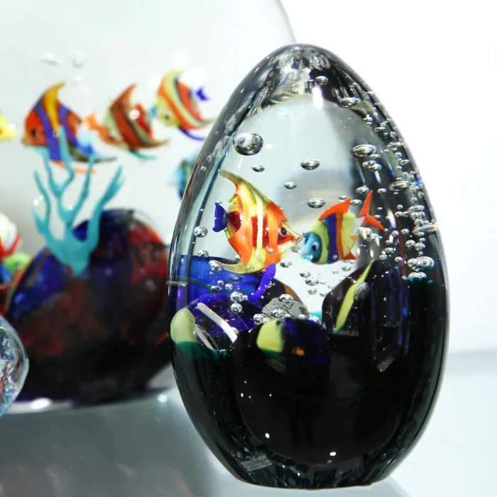 Alberto Don Earrings Egg shaped Aquarium