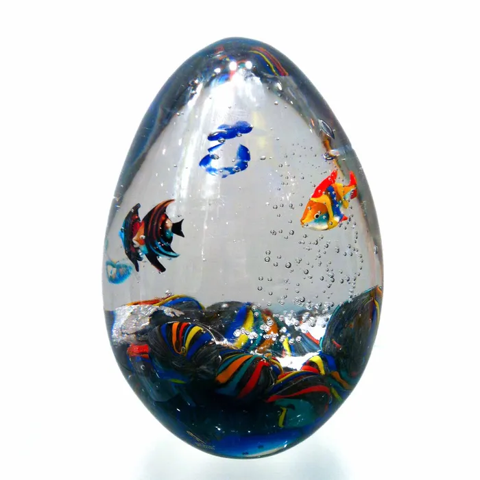 Alberto Don Earrings Egg shaped Aquarium