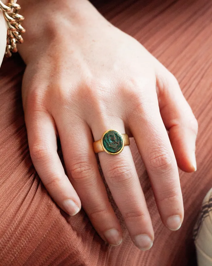 Rings Bell Bird Antiques Victorian Bloodstone Signet Ring