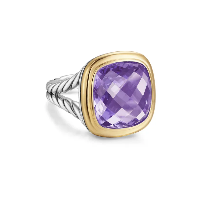 Rings David Yurman Albion Ring in Sterling Silver with 18K Yellow Gold and Amethyst 15mm