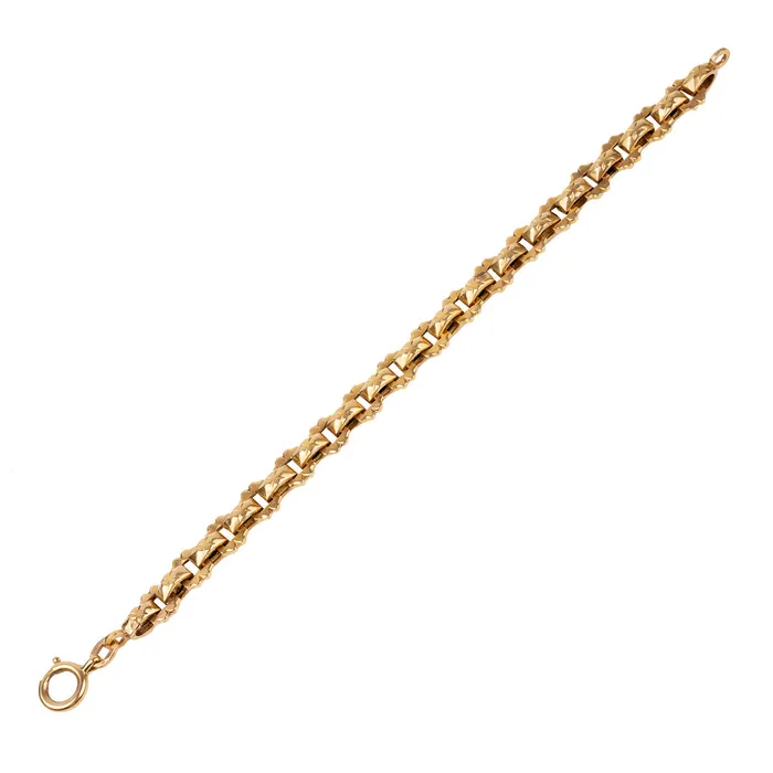Victorian Era Gold Link Bracelet Bell Bird Antiques Bracelets