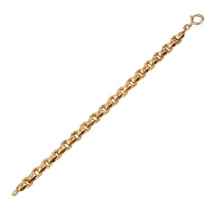 Victorian Era Gold Link Bracelet Bell Bird Antiques Bracelets