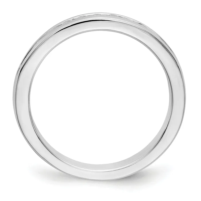 020ct CZ Solid Real 14K White Gold 10Stone Channel Wedding Band Ring Goldia Rings