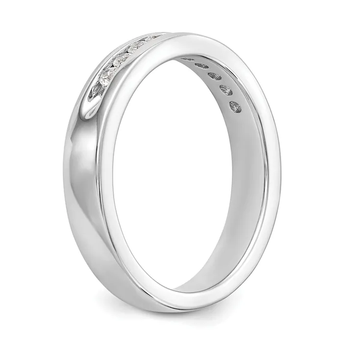 020ct CZ Solid Real 14K White Gold 10Stone Channel Wedding Band Ring Goldia Rings