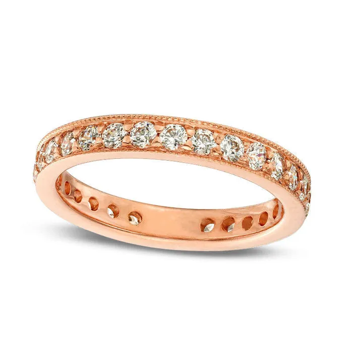 10 CT TW Natural Diamond Antique VintageStyle Eternity Wedding Band in Solid 18K Rose Gold GSI2 Goldia Rings 10 CT TW Natural Diamond Antique VintageStyle Eternity Wedding Band in Solid 18K Rose Gold GSI2 Goldia Rings