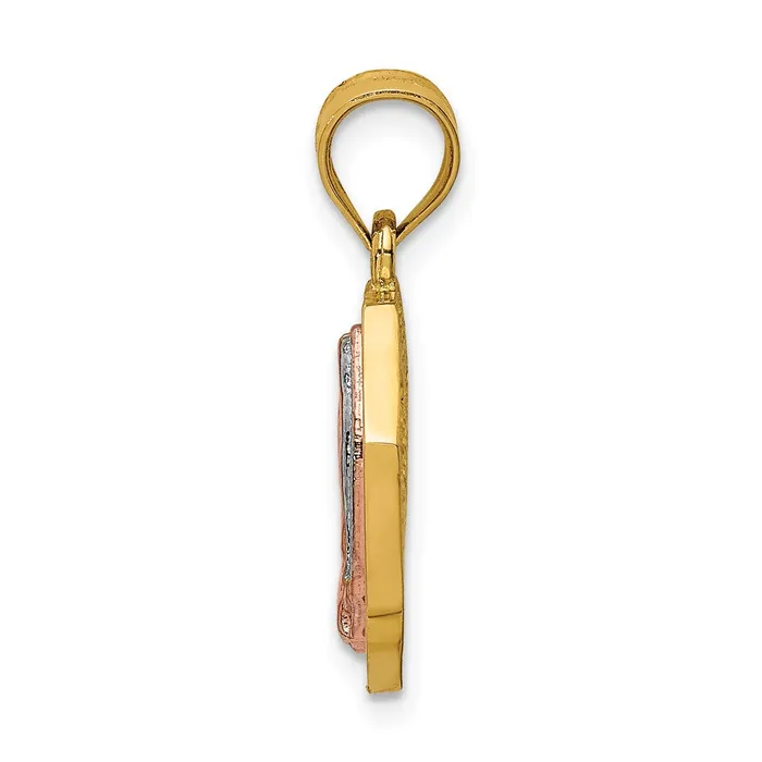 14k Twotone Gold White Rhodium Polished Guadalupe Pendant Goldia Rings