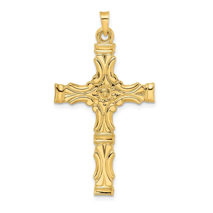 14k Yellow Gold Polished Solid Fancy Design Cross Pendant Goldia Necklaces 14k Yellow Gold Polished Solid Fancy Design Cross Pendant Goldia Necklaces