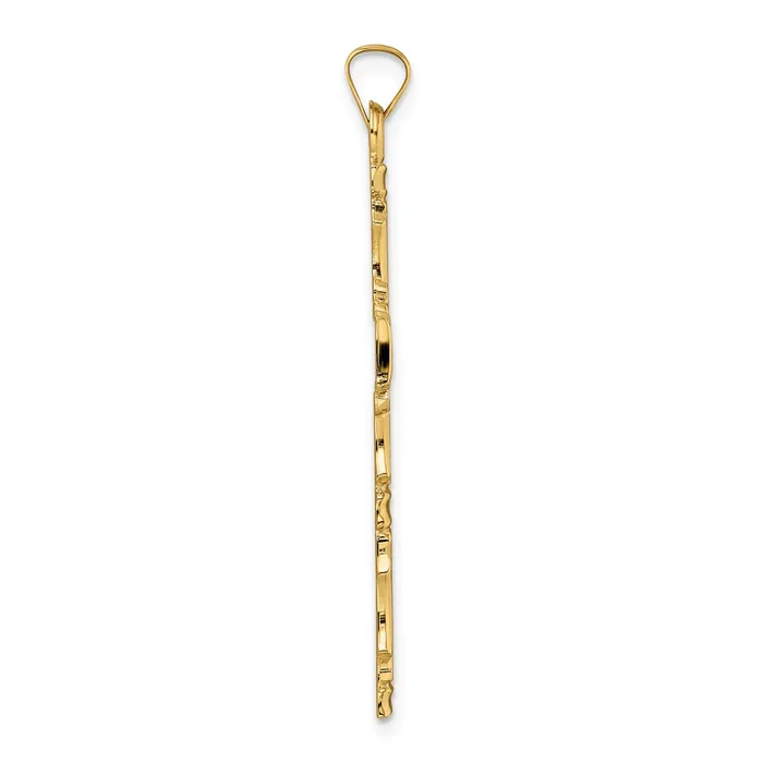 14k Yellow Gold Polished Solid Fancy Design Cross Pendant Goldia Necklaces