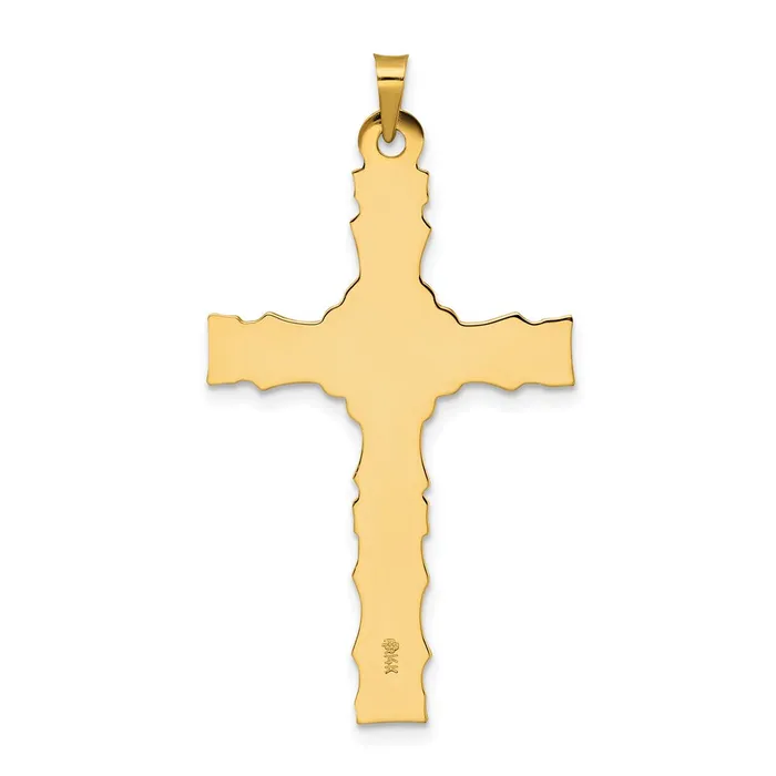 14k Yellow Gold Polished Solid Fancy Design Cross Pendant Goldia Necklaces