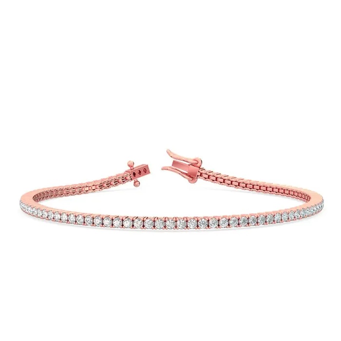 20 ct tw Classic FourProng Natural Diamond Tennis Bracelet in 14K Rose Gold Goldia Bracelets 20 ct tw Classic FourProng Natural Diamond Tennis Bracelet in 14K Rose Gold Goldia Bracelets