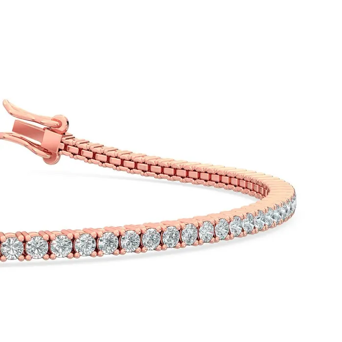20 ct tw Classic FourProng Natural Diamond Tennis Bracelet in 14K Rose Gold Goldia Bracelets