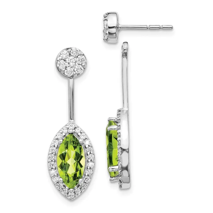 Earrings Goldia 14k White Gold Real DiamondMarquise Peridot FrontBack Earrings Earrings Goldia 14k White Gold Real DiamondMarquise Peridot FrontBack Earrings