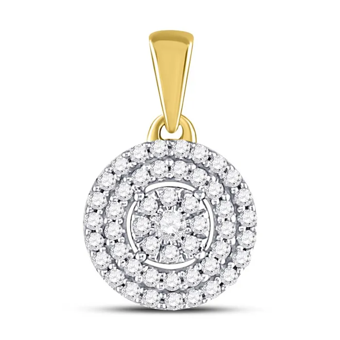 gndatlanta Necklaces 10k Yellow Gold Round Diamond Fashion Cluster Pendant 18 Cttw gndatlanta Necklaces 10k Yellow Gold Round Diamond Fashion Cluster Pendant 18 Cttw