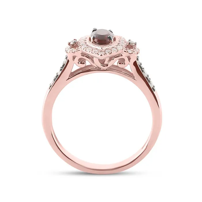 gndatlanta Rings 14k Rose Gold Oval Garnet Diamond Solitaire Ring 78 Cttw