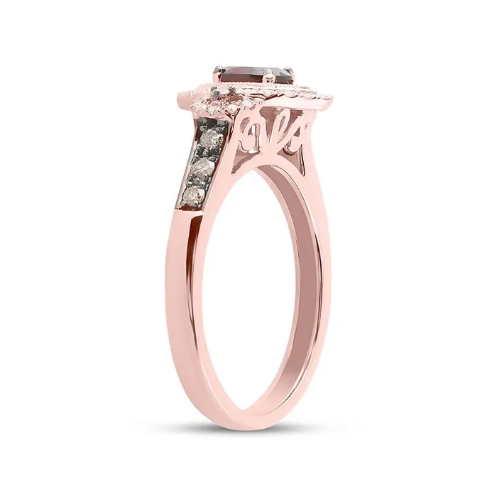 gndatlanta Rings 14k Rose Gold Oval Garnet Diamond Solitaire Ring 78 Cttw
