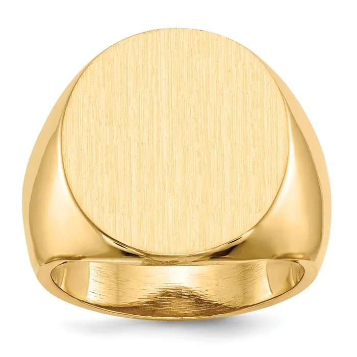 Goldia 14K Yellow Gold 215x190mm Open Back Mens Signet Ring Rings