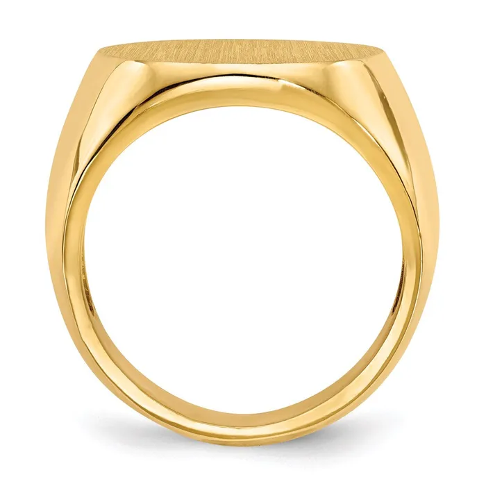 Goldia 14K Yellow Gold 215x190mm Open Back Mens Signet Ring Rings