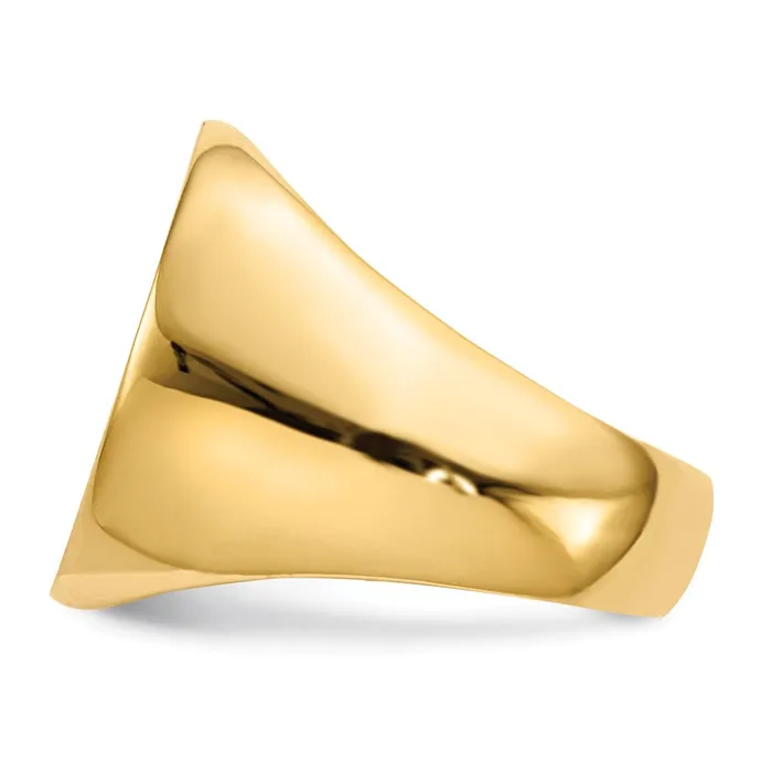 Goldia 14K Yellow Gold 215x190mm Open Back Mens Signet Ring Rings