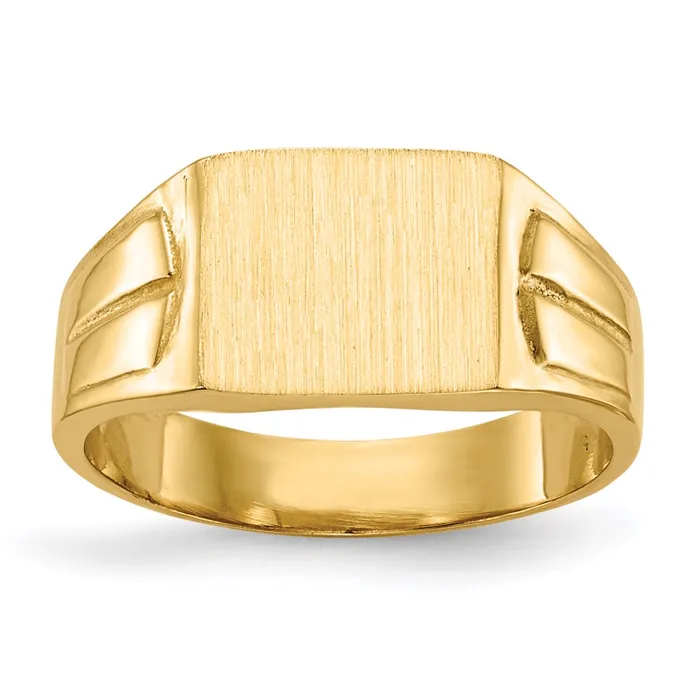 Goldia 14K Yellow Gold 75x90mm Closed Back Signet Ring Rings