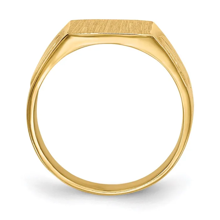 Goldia 14K Yellow Gold 75x90mm Closed Back Signet Ring Rings