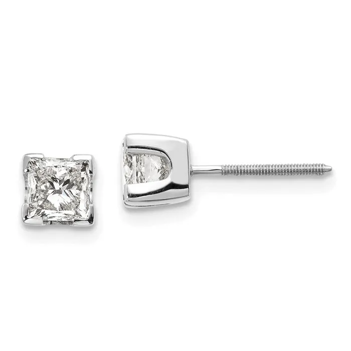 goldiaca 14k White Gold 1ct AAA Quality Complete Princess Cut Diamond Earrings Earrings goldiaca 14k White Gold 1ct AAA Quality Complete Princess Cut Diamond Earrings Earrings
