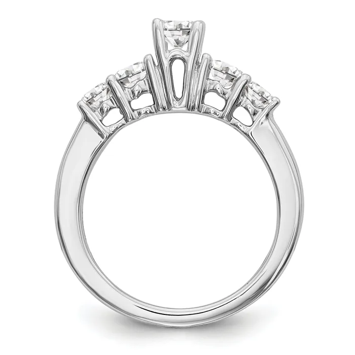 Goldiacom Rings 14K White Gold 5 Stone Diamond Engagement Ring