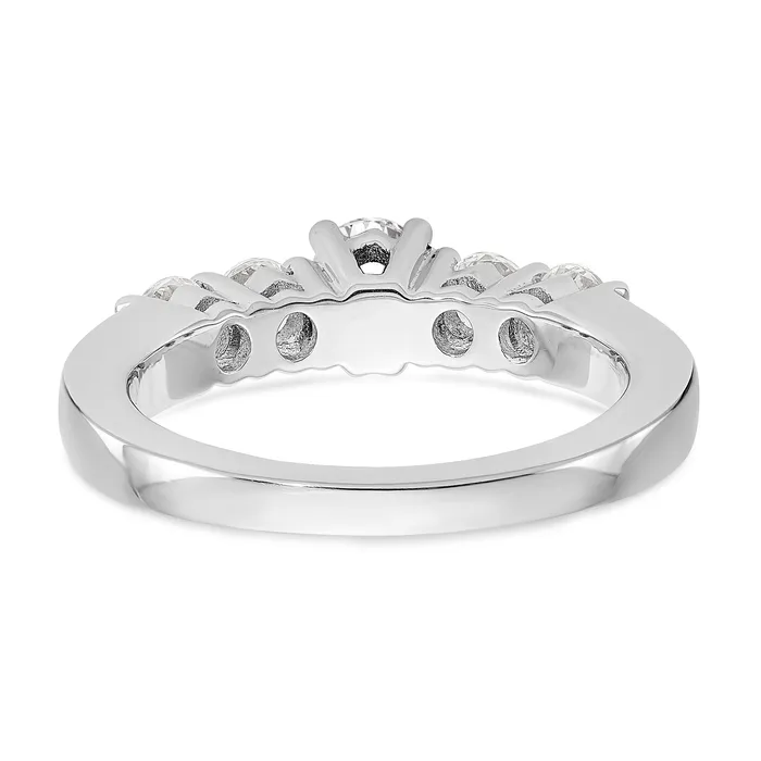 Goldiacom Rings 14K White Gold 5 Stone Diamond Engagement Ring