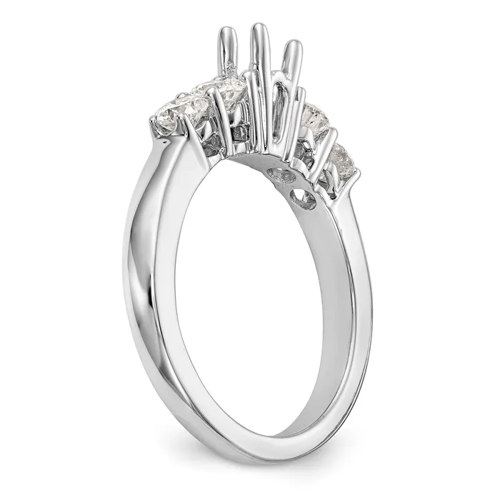 Goldiacom Rings 14K White Gold 5 Stone Diamond Engagement Ring