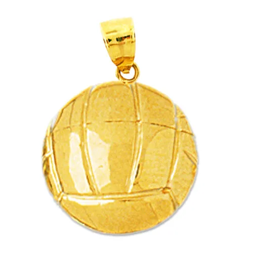 Goldia Necklaces 14K Gold 3D Volleyball Pendant