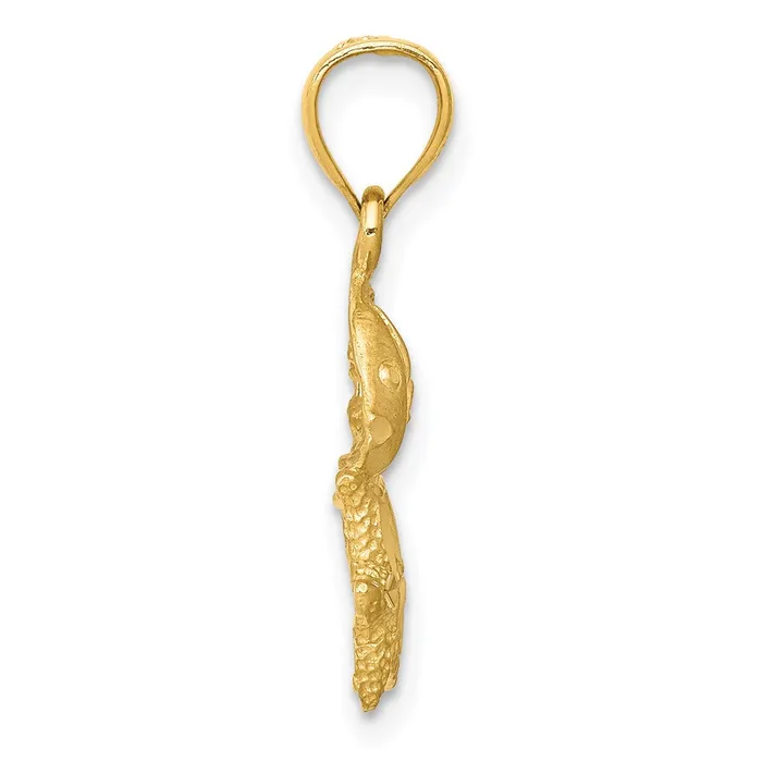 Goldia Necklaces 14k Yellow Gold Satin Diamondcut Fish Starfish and Sand Dollar Pendant