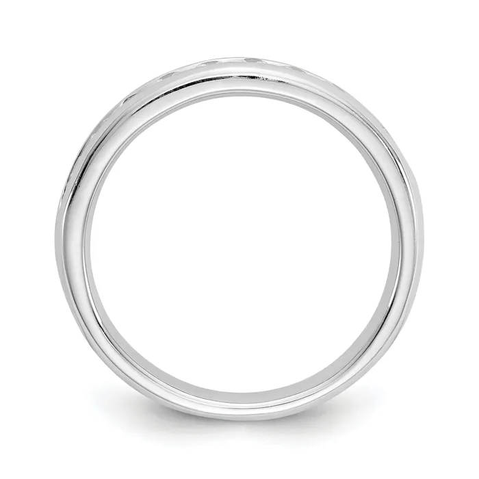 Goldia Rings 040ct CZ Solid Real 14K White Gold 9Stone Channel Wedding Band Ring