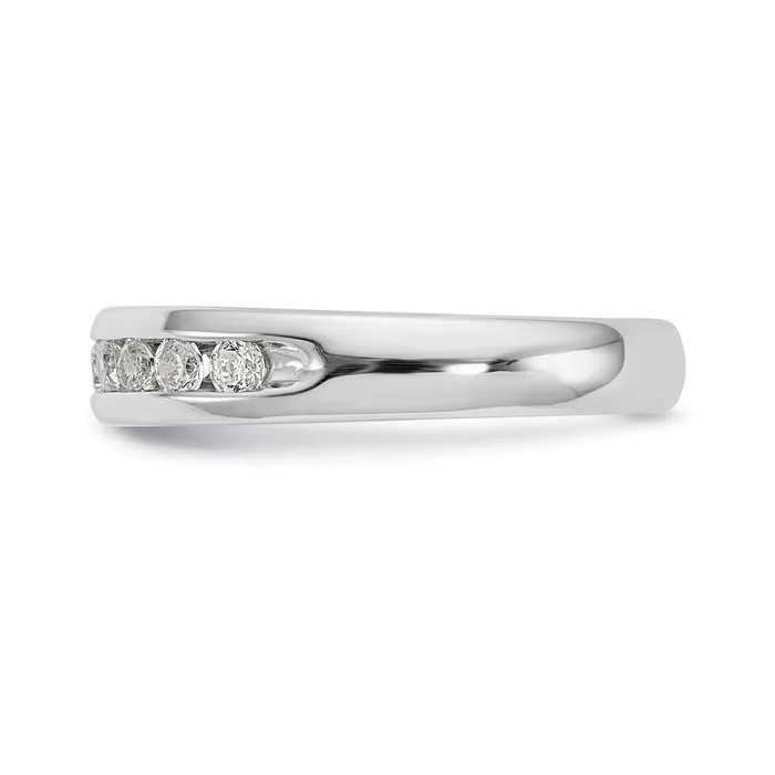 Goldia Rings 040ct CZ Solid Real 14K White Gold 9Stone Channel Wedding Band Ring