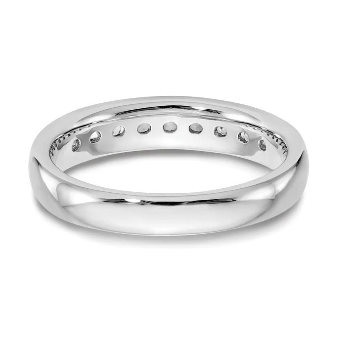 Goldia Rings 040ct CZ Solid Real 14K White Gold 9Stone Channel Wedding Band Ring