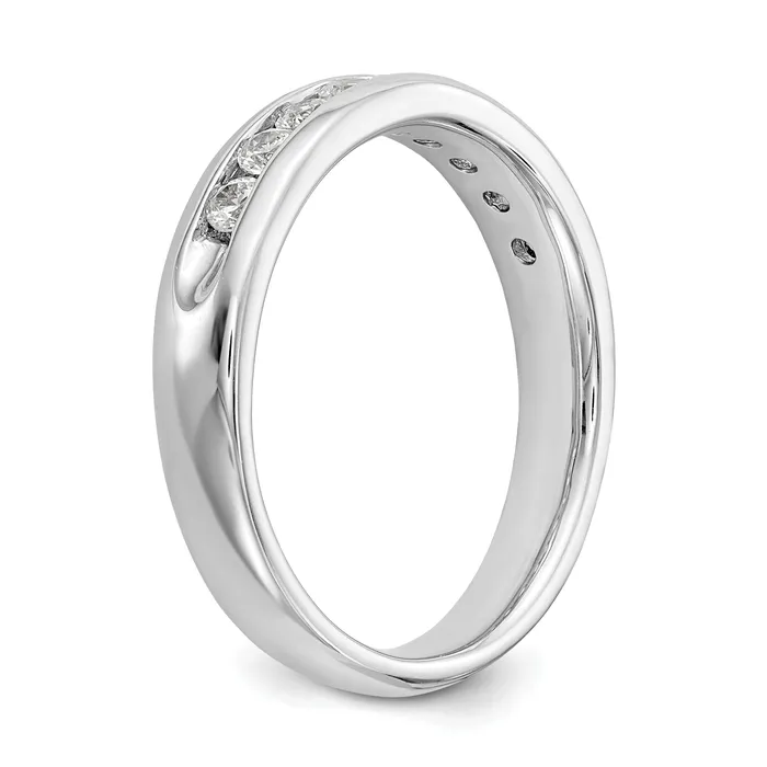 Goldia Rings 040ct CZ Solid Real 14K White Gold 9Stone Channel Wedding Band Ring