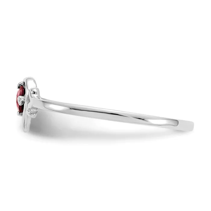 Goldia Rings 14K White Gold Garnet Birthstone Heart Ring