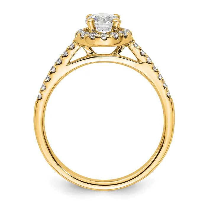Goldia Rings 14k Yellow Gold 34 Ct Lab Grown Diamond VSSI G Halo Engagement Ring