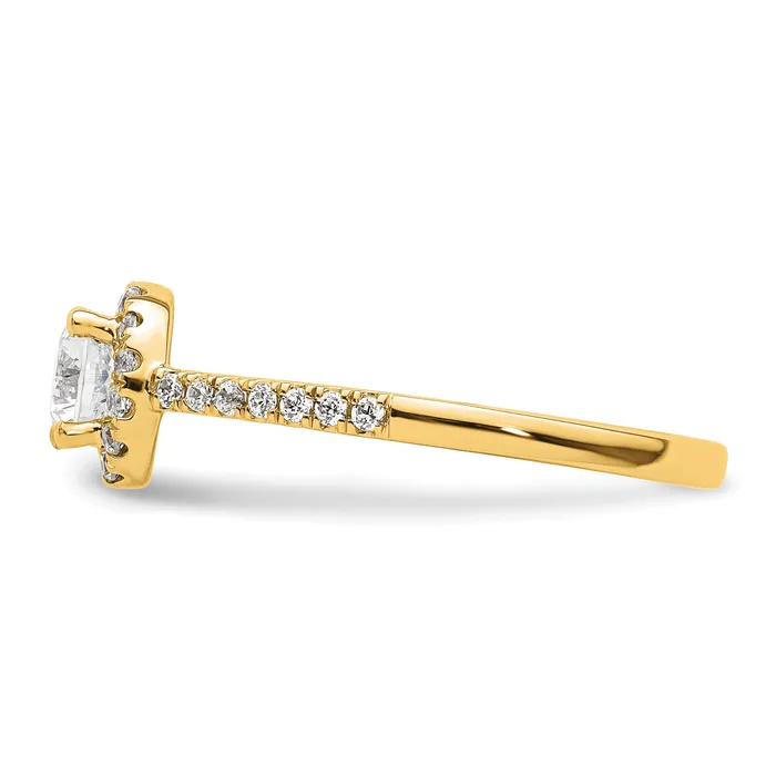Goldia Rings 14k Yellow Gold 34 Ct Lab Grown Diamond VSSI G Halo Engagement Ring