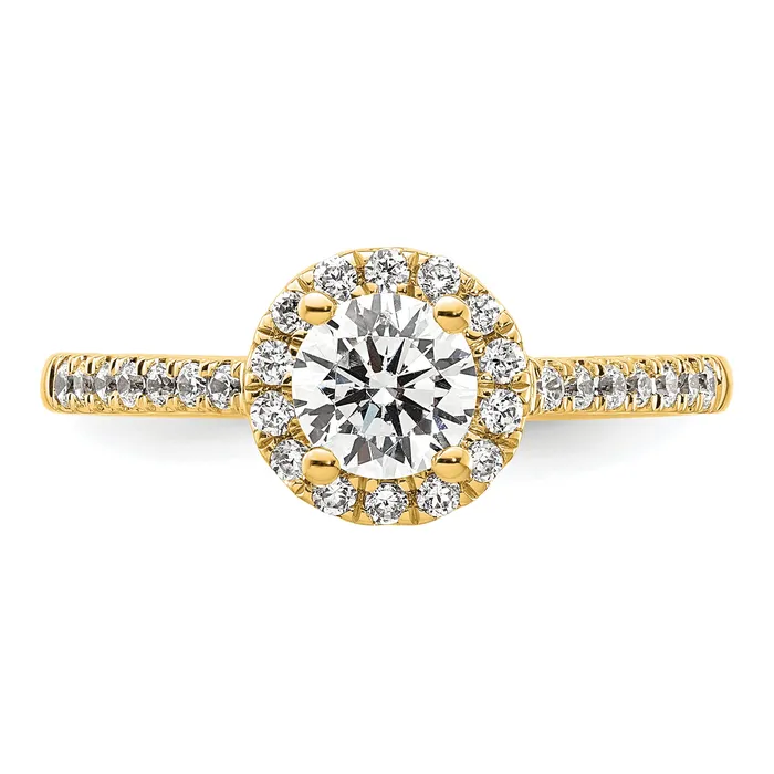 Goldia Rings 14k Yellow Gold 34 Ct Lab Grown Diamond VSSI G Halo Engagement Ring