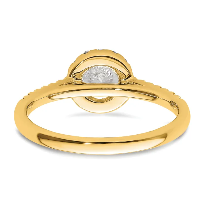 Goldia Rings 14k Yellow Gold 34 Ct Lab Grown Diamond VSSI G Halo Engagement Ring
