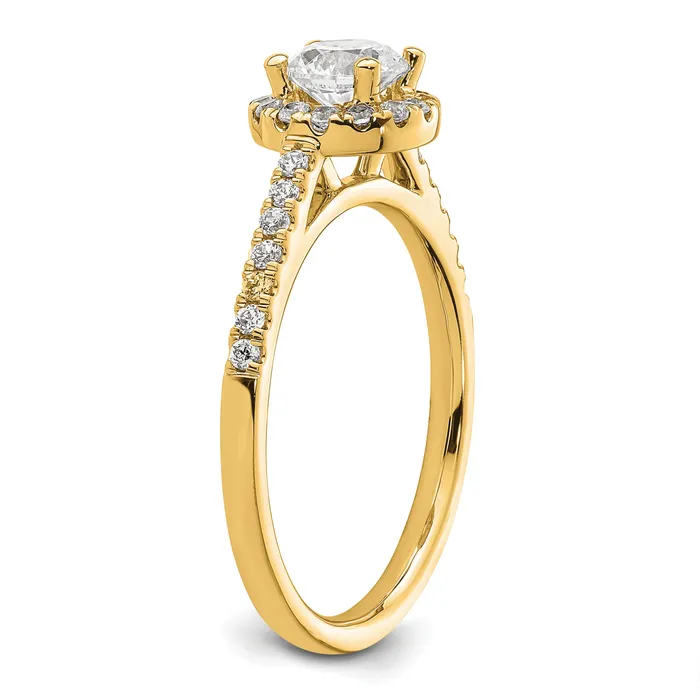 Goldia Rings 14k Yellow Gold 34 Ct Lab Grown Diamond VSSI G Halo Engagement Ring