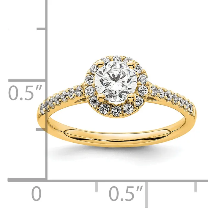 Goldia Rings 14k Yellow Gold 34 Ct Lab Grown Diamond VSSI G Halo Engagement Ring