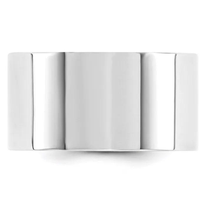 Goldia Rings Solid 10K White Gold 12mm Standard Flat Comfort Fit MensWomens Wedding Band Ring Size 11