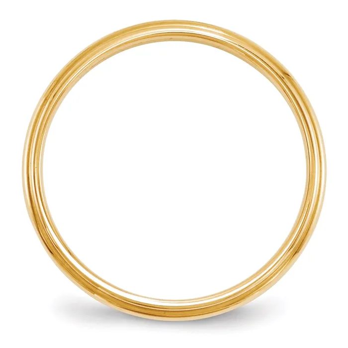 Goldia Rings Solid 10K Yellow Gold 25mm Half Round with Edge MensWomens Wedding Band Ring Size 125