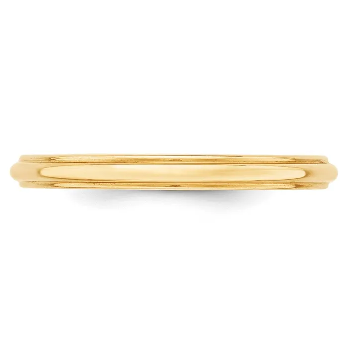 Goldia Rings Solid 10K Yellow Gold 25mm Half Round with Edge MensWomens Wedding Band Ring Size 125