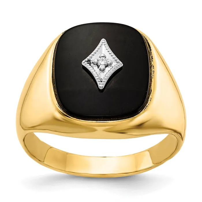 Goldia Rings Solid 14k Yellow Gold A Simulated CZ mens Ring