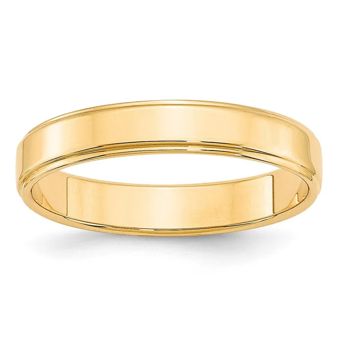 Goldia Rings Solid 18K Yellow Gold 4mm Flat with Step Edge MensWomens Wedding Band Ring Size 55 Goldia Rings Solid 18K Yellow Gold 4mm Flat with Step Edge MensWomens Wedding Band Ring Size 55