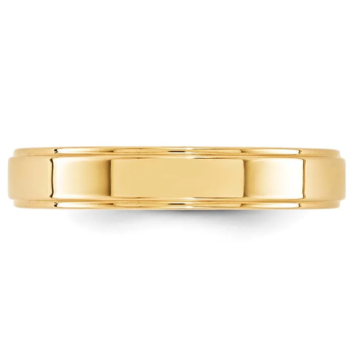 Goldia Rings Solid 18K Yellow Gold 4mm Flat with Step Edge MensWomens Wedding Band Ring Size 55 Goldia Rings Solid 18K Yellow Gold 4mm Flat with Step Edge MensWomens Wedding Band Ring Size 55