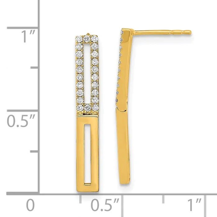 Goldia Solid 14k Yellow Gold Polished 2 Rectangle LinK Simulated CZ Post Earrings Earrings Goldia Solid 14k Yellow Gold Polished 2 Rectangle LinK Simulated CZ Post Earrings Earrings